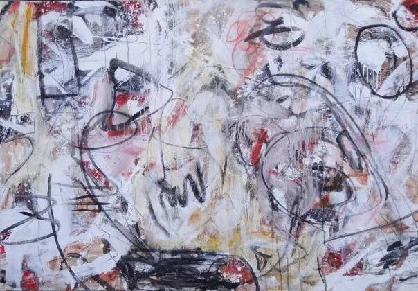 SOLD “ untitled” 48x72 mixed media on canvas