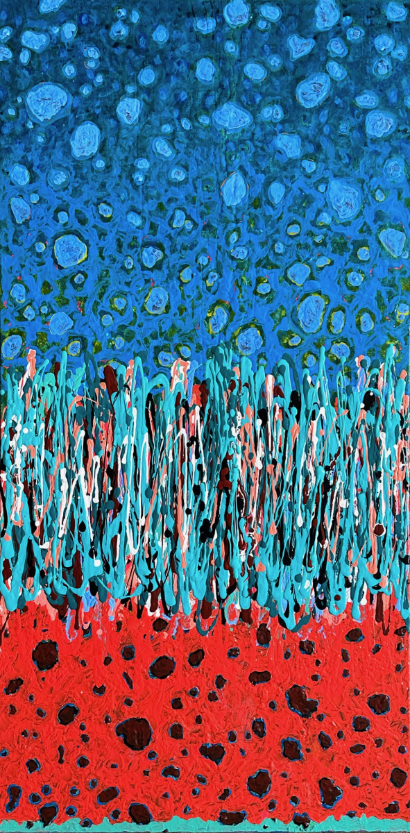 Is it the heat of the night?  48x24w"acrylic on cotton canvas$3100