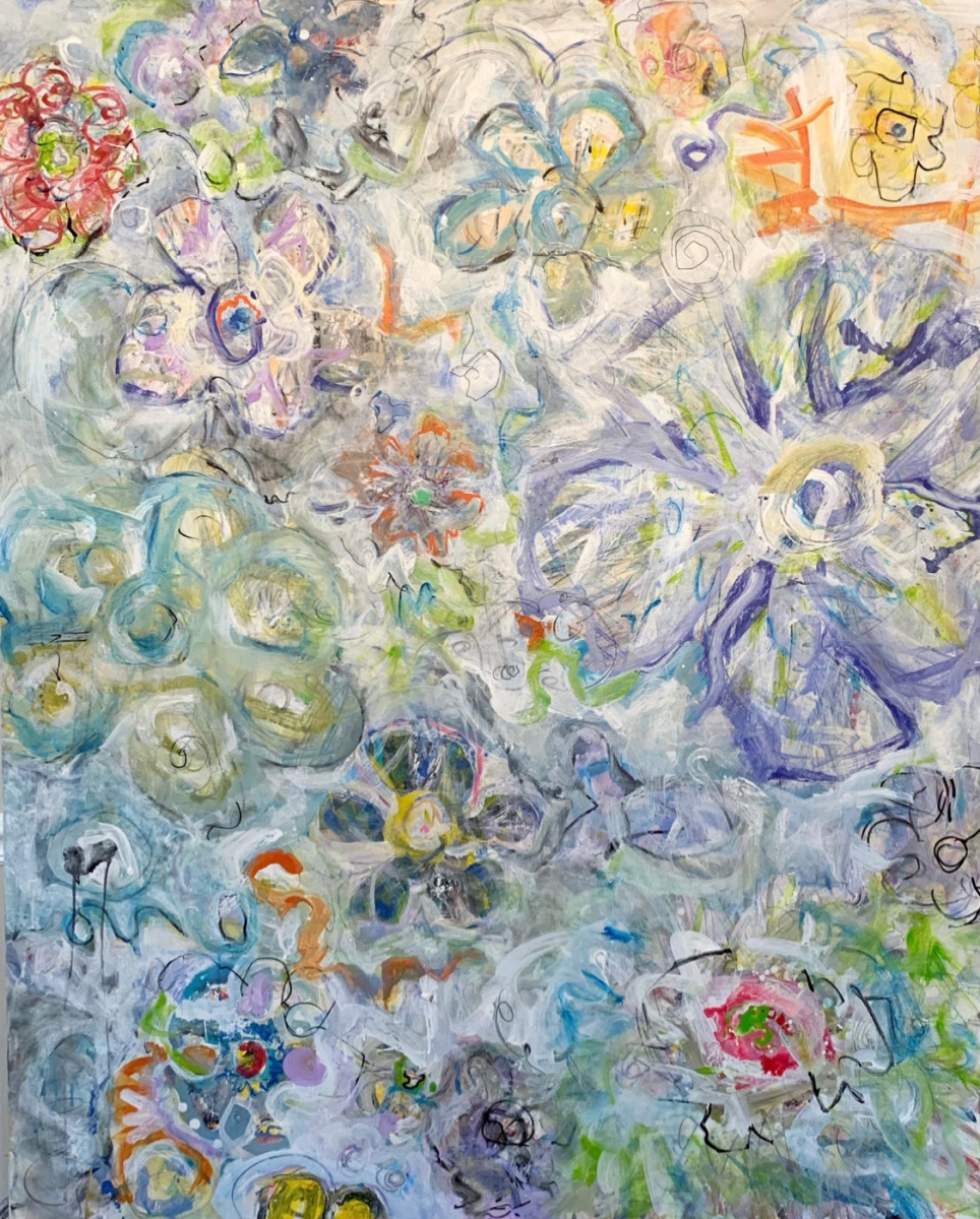 Sold- Bouquet 60hx48"acrylic on canvas