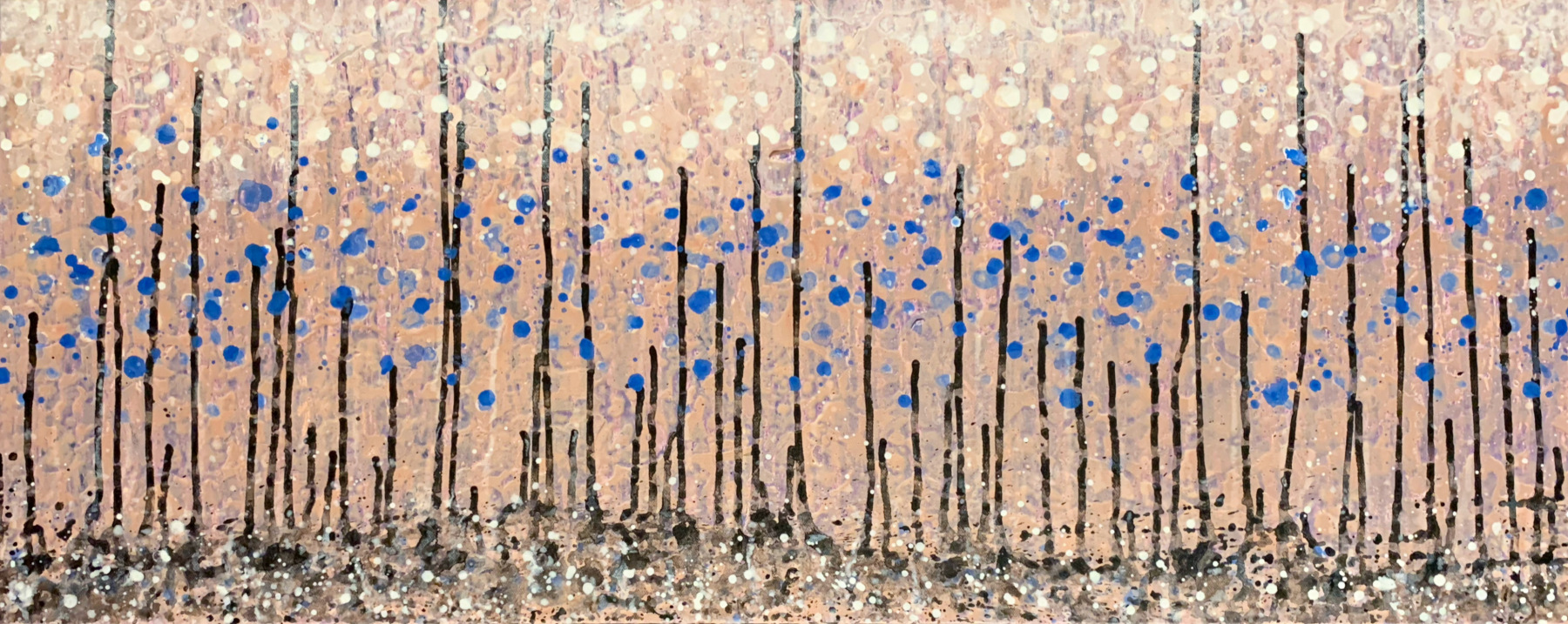 blue,white,nude,black 16x40"w  acrylic on canvas$2100