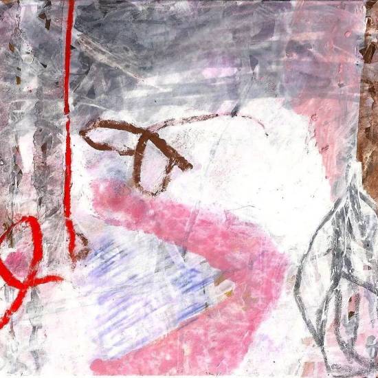sold-Flying Kites #2, 3"x5" mixed media on paper