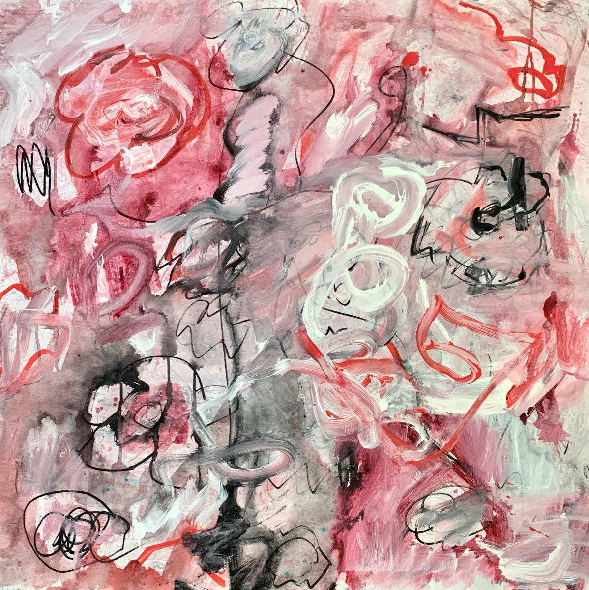 Christine Laubach"Wild-Rose"36x36-acrylic-on-canvasjpeg