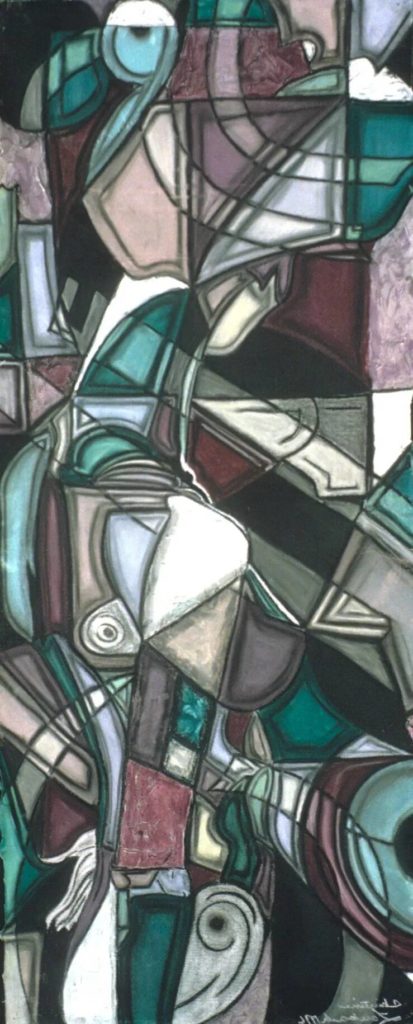 SOLD - Mirror and Reflection #1, 53"x22" mixed media on paper